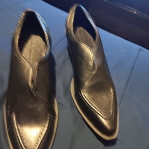 Chic Black Leather Slip-On Shoes